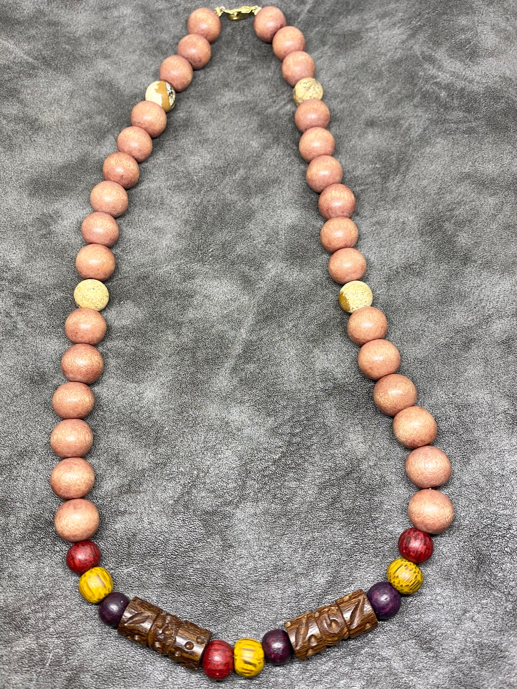 Wooden beaded necklace