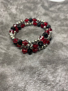 Red and grey memory bracelet