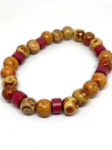 Red and Light Brown bracelet