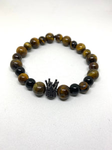 The King collection in multi-color brown stone bracelet