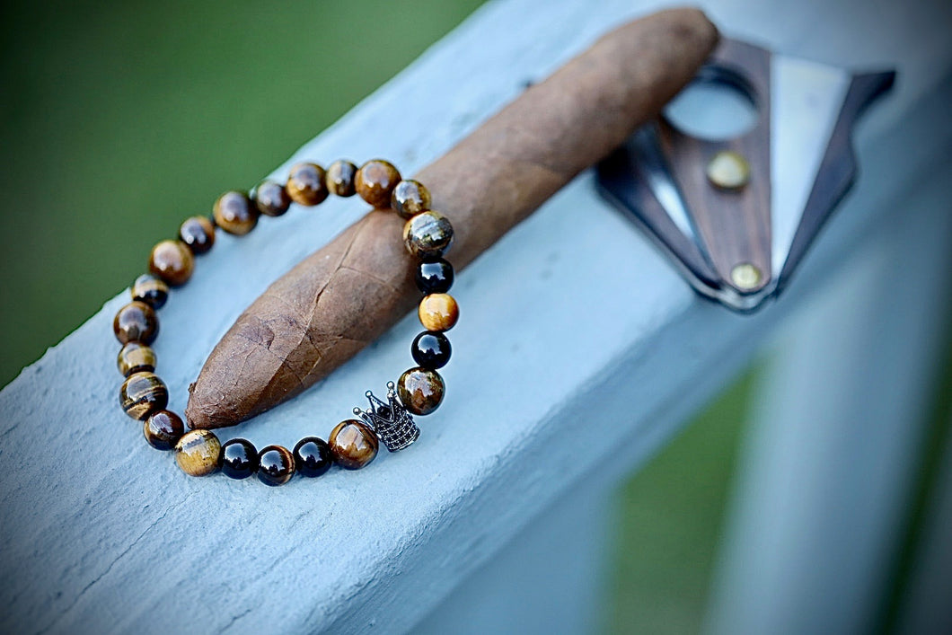 The King collection in multi-color brown stone bracelet